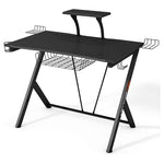 Tangkula 52" Gaming Desk With Detachable Raised Monitor Shelf