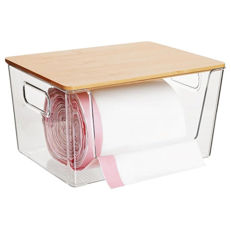 Stackable Storage Bin with Bamboo Lid