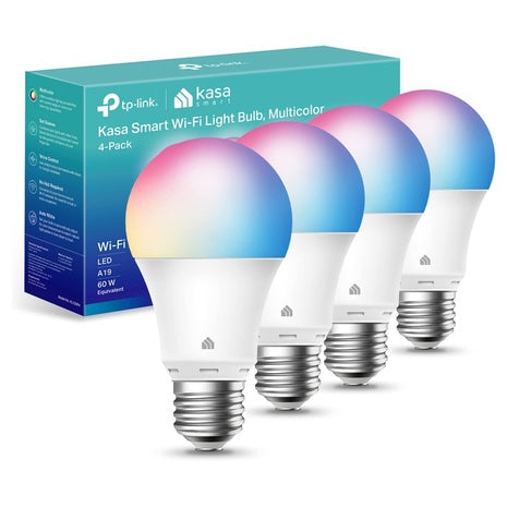 4-Pack Kasa Smart A-19 Color Changing Light Bulbs
