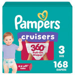 168 Size 3 Pampers Cruisers 360° Diapers