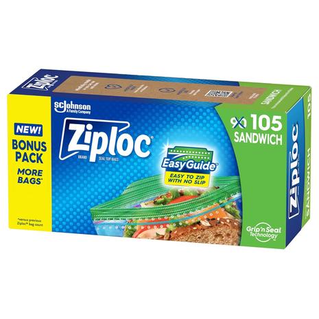 105 Ziploc Sandwich & Snack Bags