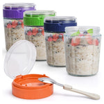 4-Pack 16oz Overnight Oats Glass Jars with Lids & Spoons