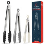 3-Piece Silicone Tip Kitchen Tongs Set