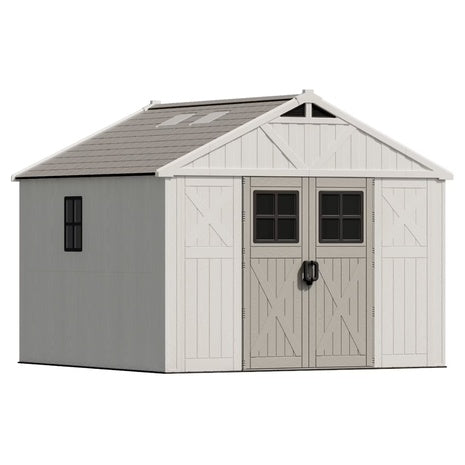 10' X 10' Patiowell Resin Garden Shed With Skylight & Lock