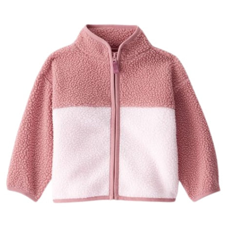 Baby Girl Color Block Microfleece Zip-Up Jacket