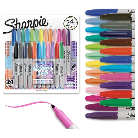 Targeted: 24 Sharpie Electro Pop Permanent Markers