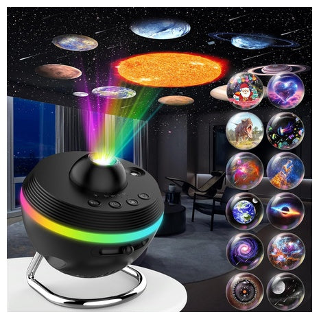 12-in-1 HD Galaxy Projector with Meteor Effects & Timer