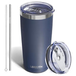 20-Oz Uirzotn Stainless Steel Insulated Tumbler W/ Dual Lids & Straw