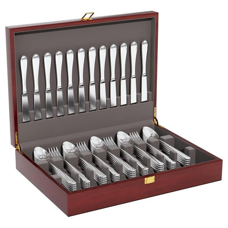 Mahogany Wood Silverware Storage Box