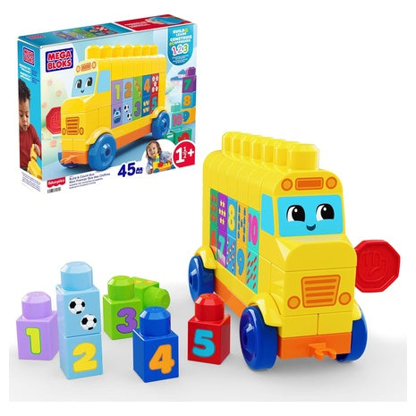 Mega Bloks First Builders Build & Count Bus Block Toy Set