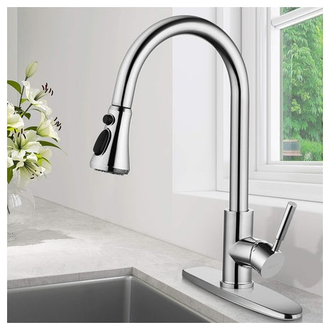 Pull-Down Kitchen Faucet with Sprayer (2 Colors)