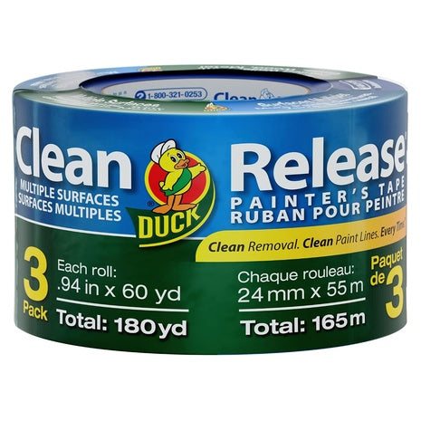 3 Duck Clean Release Blue Painter’s Tape Rolls