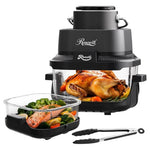 8-in-1 Portable 5.5QT & 1.6QT Dual Transparent Glass Air Fryer