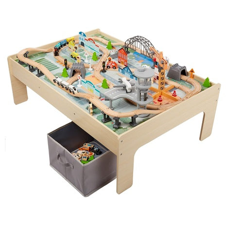 120-Piece Amazon Basics Wooden Train Set and Table