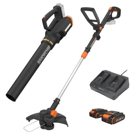Worx 20V 12" 3-in-1 Cordless Weed Wacker & 360CFM Leaf Blower Kit