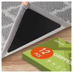12-Piece Rabenda Non-Slip Reusable Rug Gripper Tapes (Black)