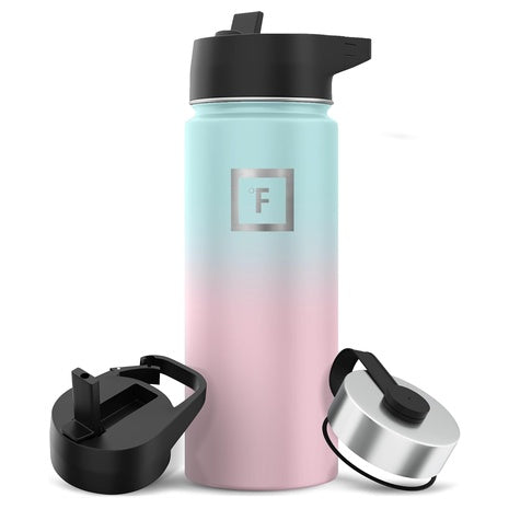 18 oz Iron Insulated Sports Hydration Flask With Straw