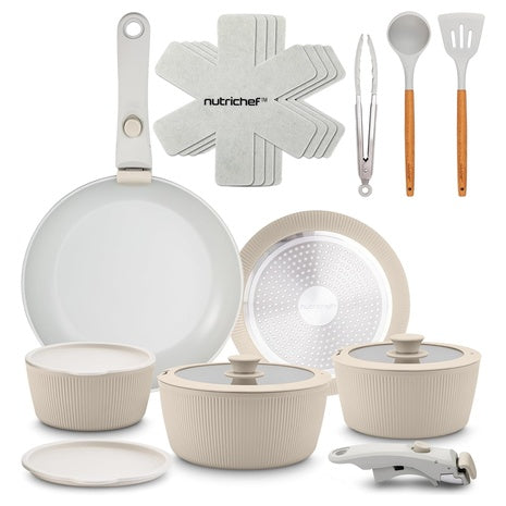 NutriChef 18-Piece Ceramic Cookware Set