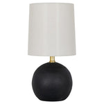 Mainstays 12.5" Mini Black Wood Ball Table Lamp With White Fabric Shade