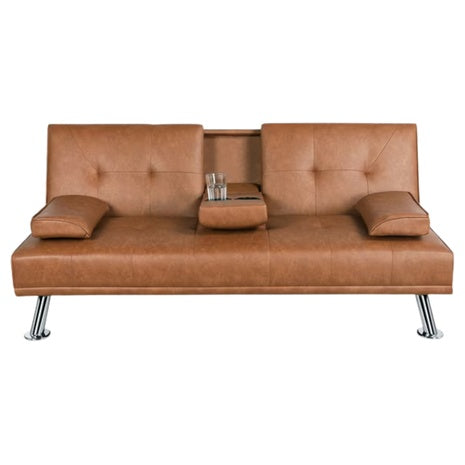 Renwick LuxuryGoods Modern Faux Leather Futon (2 Colors)