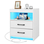 LED Nightstand with Charging Station
