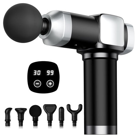 Portable Deep Tissue Massage Gun with 30 Speeds & 6 Attachments