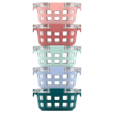 5-Piece Ello Duraglass Glass Storage Containers w/ Silicone Sleeves