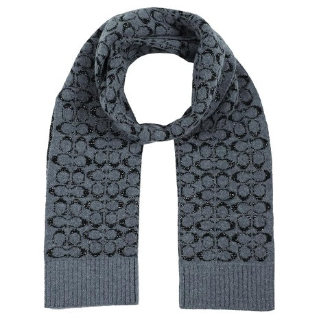 Coach Metallic Signature Jacquard Scarf