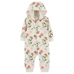 Baby Girl Carter's Floral Hooded Long Sleeve Jumpsuit