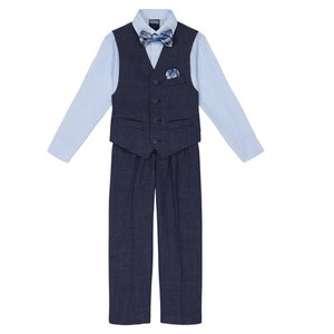 Nautica Toddler and Little Boys Striated Twill Vest Set