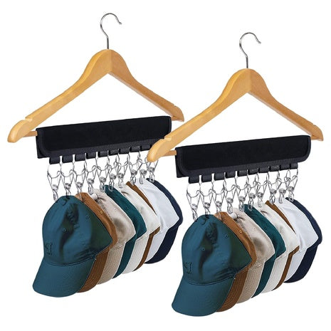 2-Pack Hat Organizer For Closet With 10 Storage Clips