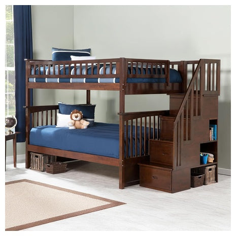Full Over Full Staircase Bunk Bed