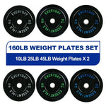 160-Lb BalanceFrom Olympic Bumper Plate Set