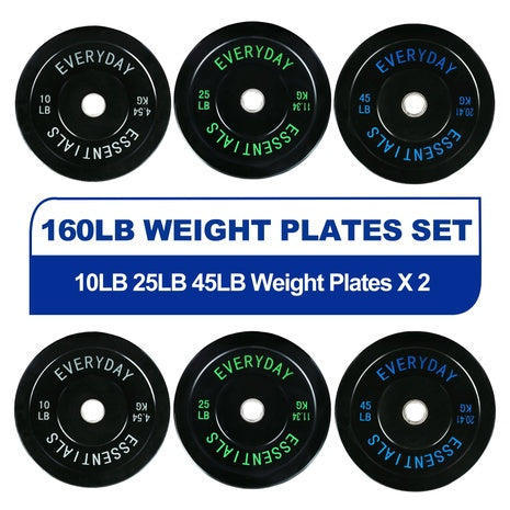 160-Lb BalanceFrom Olympic Bumper Plate Set