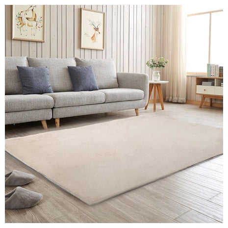 4ft X 6ft Ultra-Soft And Cozy Solid Color Rabbit Fur Carpet