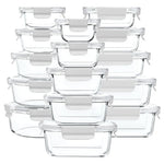 30 Piece Glass Food Storage Containers with Snap Locking Lids