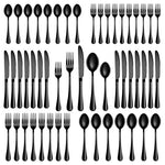 60-Piece Black Silverware Set