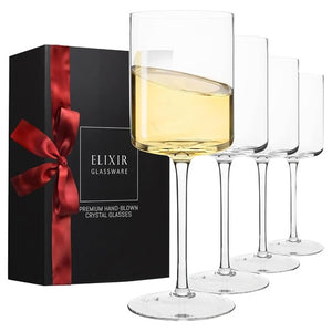 4 Square Wine Glasses (14oz)