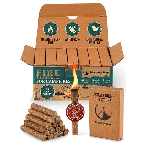 35 Natural Fire Starters Sticks
