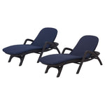 Set Of 2 Noble House Waverly Faux Wicker Lounge With Cushion