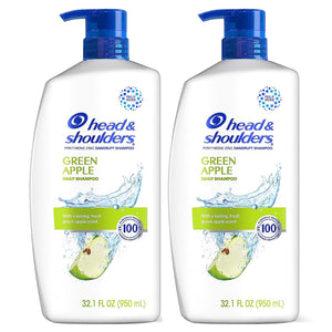 2 Fresh Green Apple Anti-Dandruff Shampoo Bottles (32.1oz)