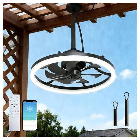 20" IP65 Waterproof Hanging Gazebo Fan With Light