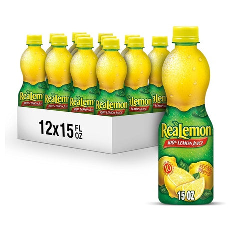 12 Bottles ReaLemon 100% Lemon Juice (15oz)