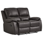 Manual Reclining Faux Leather Loveseat