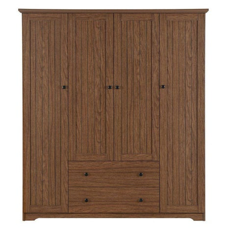 Nestfair Wood 60.6" 4 Door Wardrobe Armoire Closet