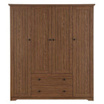 Nestfair Wood 60.6" 4 Door Wardrobe Armoire Closet