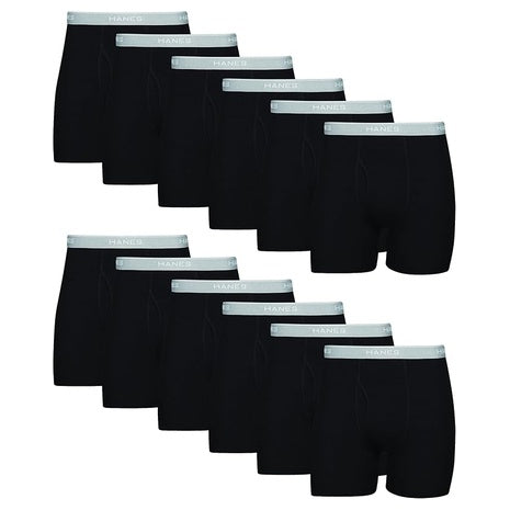 12-Pack Hanes Men’s Cool & Breathable Boxer Briefs