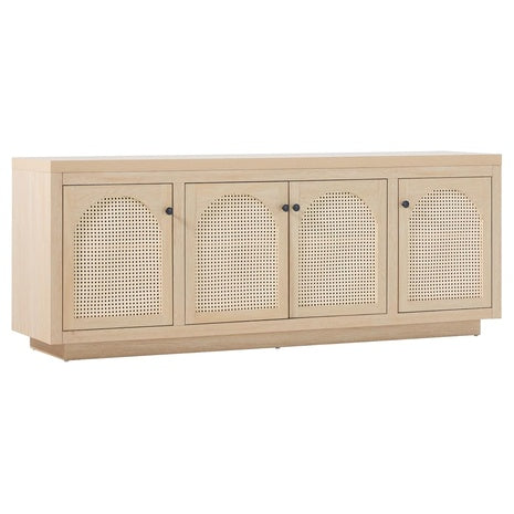 70" Walker Edison Sasha 4-Door Sideboard Buffet with Arched Rattan Panels