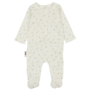 Manière Sweet Rose Baby Footie Blue