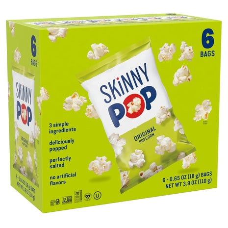 6 SkinnyPop Whole Grain Popcorn